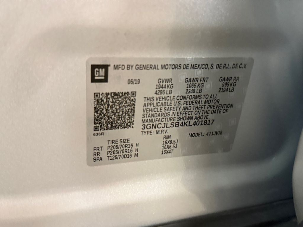 2019 Chevrolet Trax LT w/Convenience & Driver Confidence Pkgs