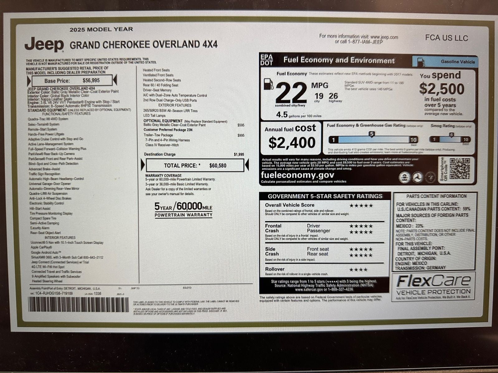 2025 Jeep Grand Cherokee Overland 4x4