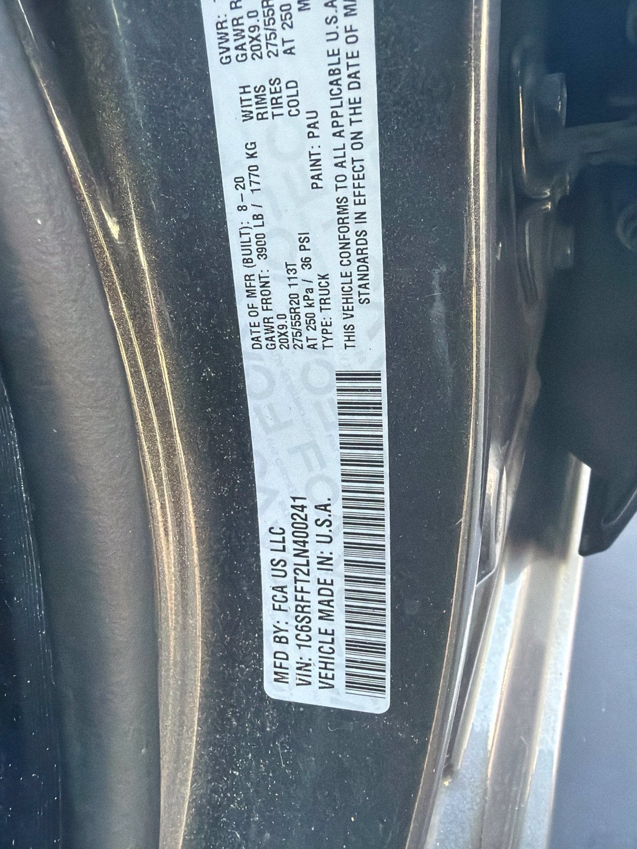 2020 RAM 1500 Big Horn Crew Cab 4x4 5'7' Box
