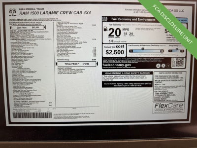 2026 RAM 1500 Laramie Crew Cab 4x4 5'7' Box